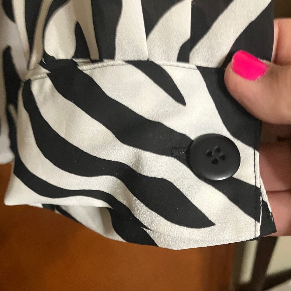 Fashion Bug Black and White Zebra Print Blouse - Picture 7 of 10